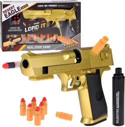 Desert Eagle d'oro giocattolo con silenziatore