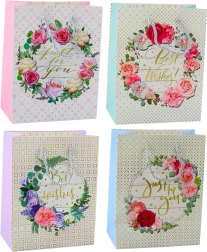 Borsa Regalo Motivi Floreali Best Wishes 23 x 18 x 10,5 cm