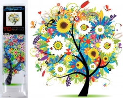Pittura diamantata 7D – albero in fiore 30 × 30 cm