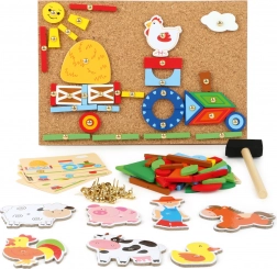 Bacheca da martellare In fattoria – creativo mosaico in sughero per bambini