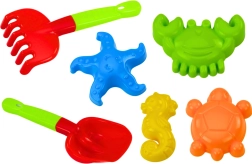 Set di giochi da sabbia con paletta, rastrello e formine
