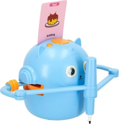 Robot educativo interattivo per imparare a disegnare e scrivere, carte e pennarelli, blu