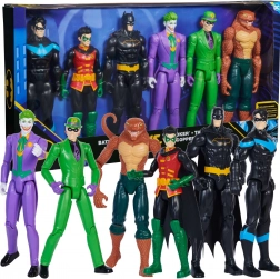 Set di 6 action figure DC Comics – Batman, Robin, Nightwing, Joker, L’Enigmista e Copperhead 28 cm