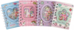 Taccuino tascabile ad anelli con unicorno – 60 pagine a righe (9,5 × 12 cm)