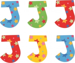 Bigjigs Toys lettera J in legno con stelline