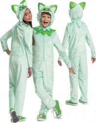 Costume per bambini POKEMON Sprigatito kigurumi 127–136 cm (7–8 anni)