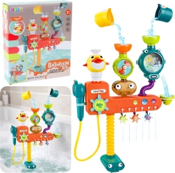 Giocattolo da bagno travasatore con paperella, girandole e bicchierini