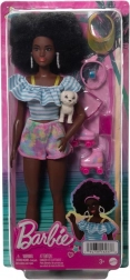 Barbie deluxe bambola alla moda – pattinatrice trendy con accessori e cagnolino