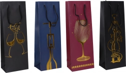 Borsa regalo per bottiglia M, 36 × 12,8 × 8,4 cm, motivo per tutto l’anno