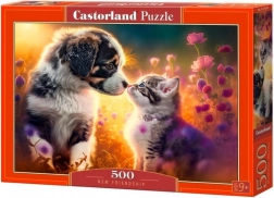 Puzzle 500 pezzi CASTORLAND – Nuova amicizia (cane e gatto)