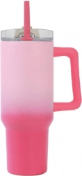 Grande tazza termica con cannuccia – rosa