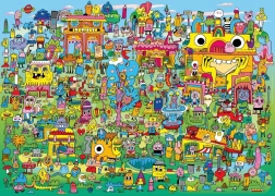 Puzzle da 1000 pezzi Villaggio pieno di doodle – Jon Burgermann, HEYE