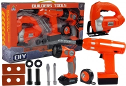 Set di attrezzi per bambini con trapano a batteria, sega alternativo e torcia – 12 pezzi