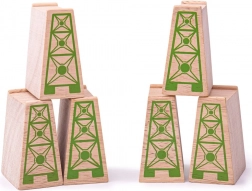 Piloni per ponti in legno per ferrovia giocattolo 6 pezzi BIGJIGS RAIL
