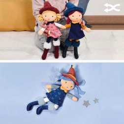 doudou jolijou bambola di stoffa strega 24 cm