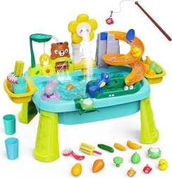 Tavolo d'acqua Woopie 4 in 1 gioco Pesca lavandino scivolo fiore