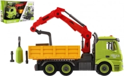 camion da costruzione avvitabile con gru, 31 cm, a inerzia, luce e suono