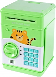 Salvadanaio cassaforte gattino verde