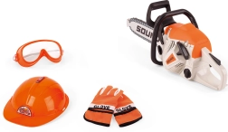Motosega con effetti 35 cm – set per bambini con casco e occhiali