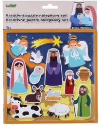 Set di puzzle creativi con adesivi Presepe