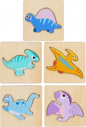 Puzzle in legno Dinosauri 11 x 11 cm