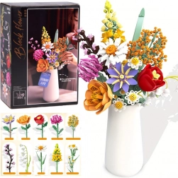 Set bouquet floreale con vaso in ceramica, 1070 pezzi