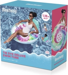 Ciambella gonfiabile con schienale Bestway Tie Dye 118 × 117 cm