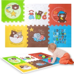 Humbi tappetino puzzle in gommapiuma XXL animali e letterine 6 pezzi 165 × 112 × 1,5 cm