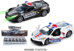 Macchinina della polizia in metallo 1:32 con luci e retrocarica