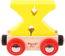 Vagoncino in legno con lettera X - Bigjigs Rail