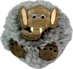 Elefante Decorativo di Peluche con Dettagli in Legno