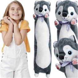 Cane husky di peluche 70 cm KRUZZEL – giocattolo coccoloso lungo e cuscino