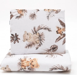 Set doppio lato per passeggino in cotone e velluto NEW BABY Safari