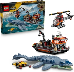 LEGO Jurassic World attacco del mosasauro alla barca