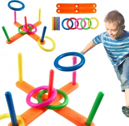 Gioco del lancio degli anelli al bersaglio – set in plastica colorato