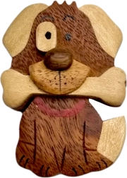 Calamita in legno cane con osso – grande