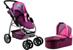 Passeggino per bambole Alice 2 in 1 con gondola e versione da golf