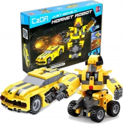 Set di costruzione CaDA Hornet robot e auto 2-in-1 con motore a retrocarica, 267 pezzi