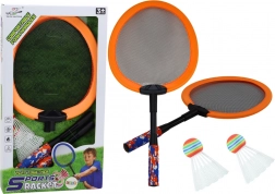 Set di 2 racchette da badminton con 2 volani – arancione
