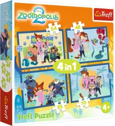 Puzzle 4 in 1 Zootropolis pieno di avventure DISNEY Zootropolis 2