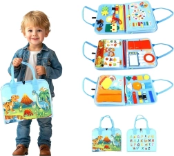 Libro sensoriale busy dinosauri per bambini