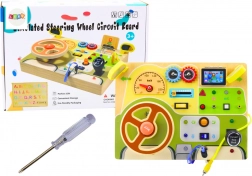 Tavola sensoriale/manipolativa in legno a forma di auto con luci LED