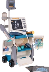 Carrello medico con ECG e accessori – set blu per bambini