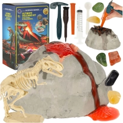 Set educativo – vulcano con dinosauro ed esperimento di lava
