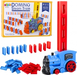 Locomotiva elettrica a batteria con mattoncini domino e vapore