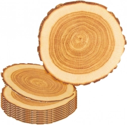 Set di sottobicchieri 10 cm, 10 pz – sottoposti in cartone ecologico con decoro legno
