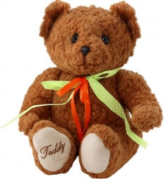 Orsetto di peluche con fiocco 30 cm, marrone