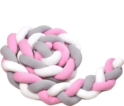 Paracolpi intrecciato T-TOMI 360 cm bianco, grigio e rosa