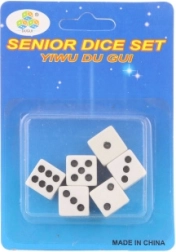 Set di dadi da gioco in blister 1,5 cm (6 pz)