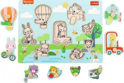 Puzzle a incastro in legno Fisher-Price animali, 8 pezzi
